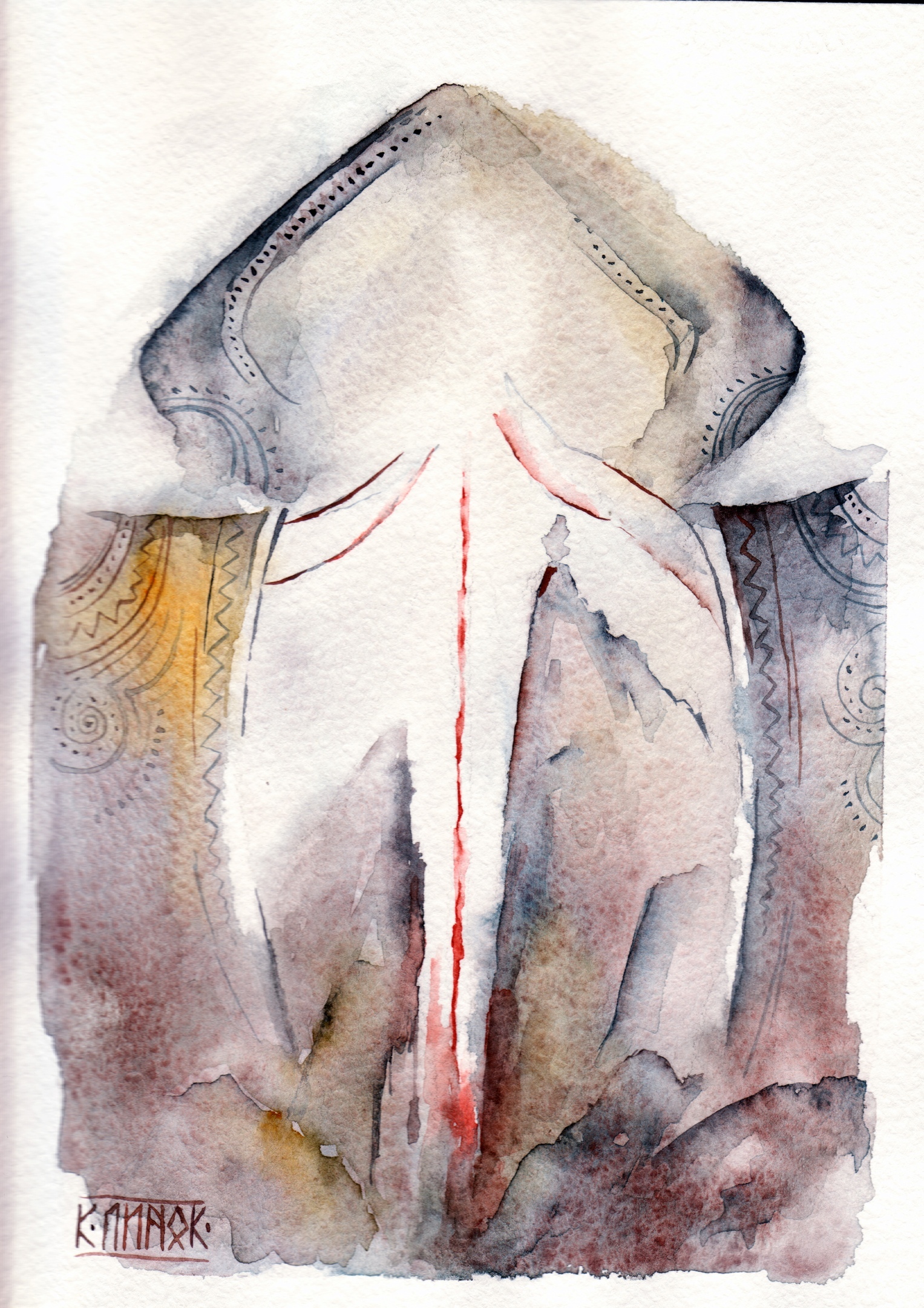 Стихии Клинок Acidica perfumes открытка акварель Елена Пильгун